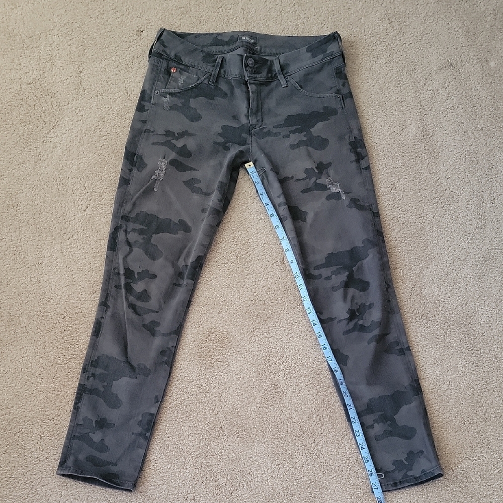 Hudson Collin Midrise Skinny Ankle Camo Jeans